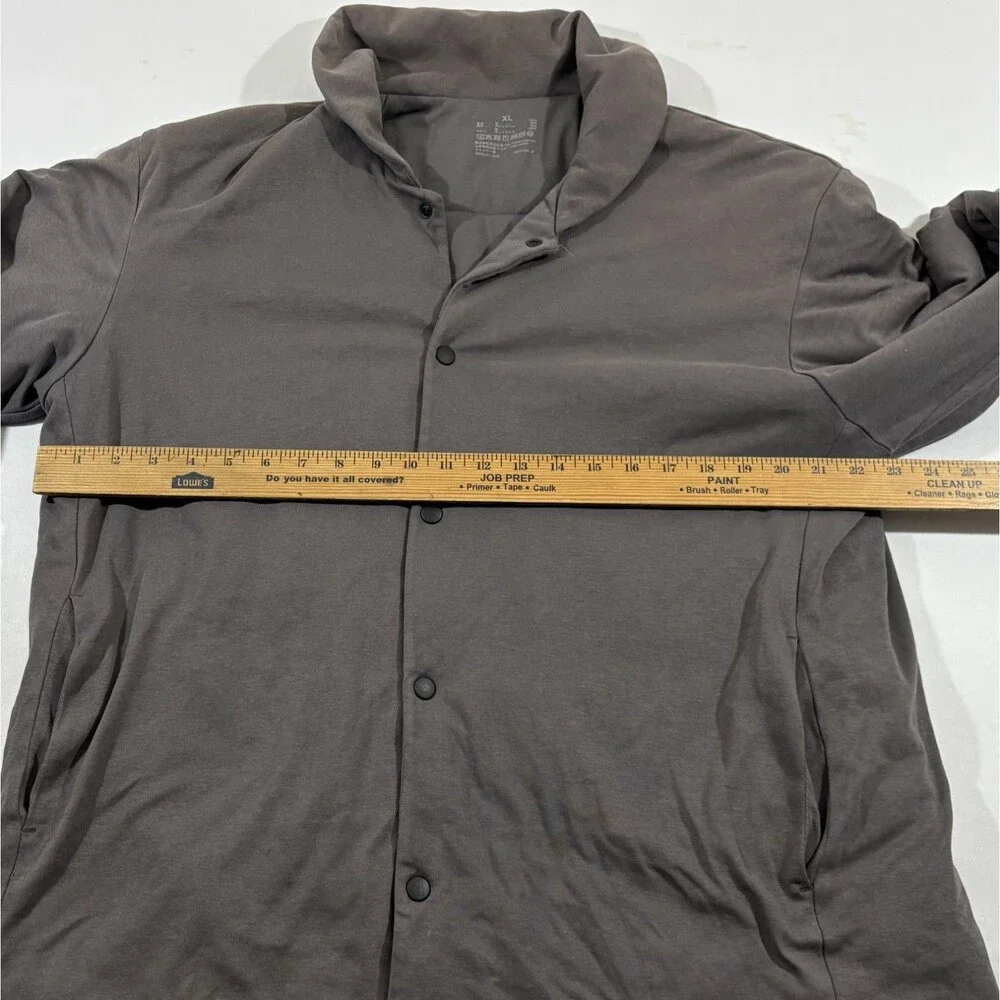 Muji Mens Brown Snap Button Quilted Reversible Puffer Jacket Grunge Light Sz XL